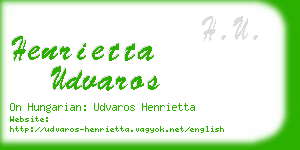 henrietta udvaros business card